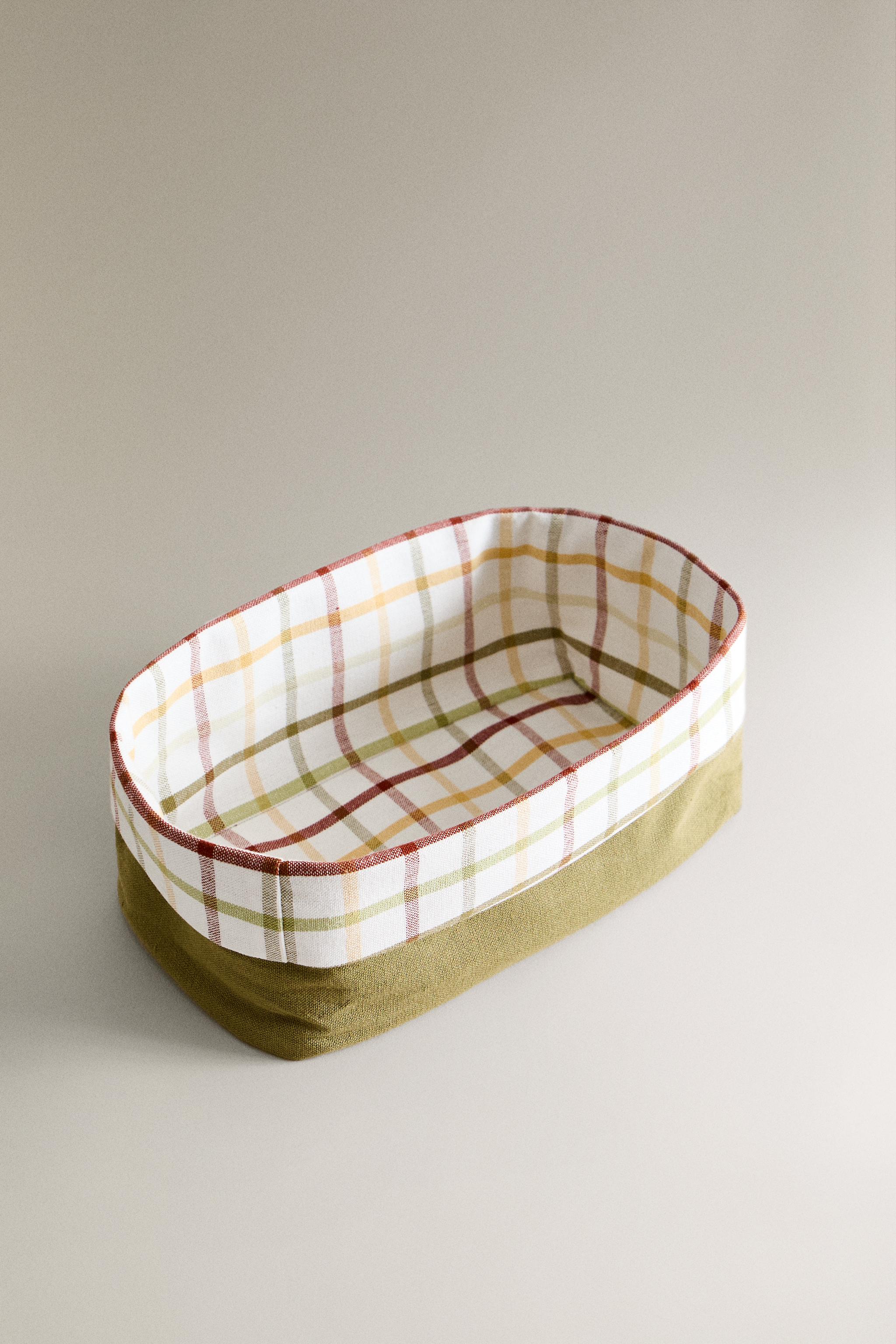 CHECK COTTON BASKET